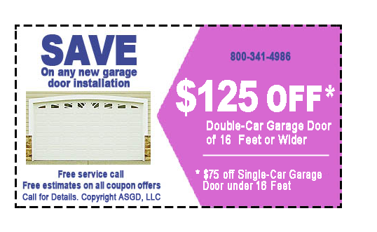 For your discount on a new garage door, show coupon on your smartphone to the technician when the job is complete. Pay in person by Visa, MasterCard or check. 
